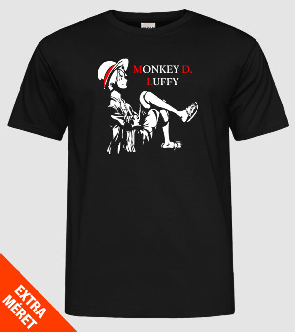 Monkey D Luffy - One Piece minta fekete pólón