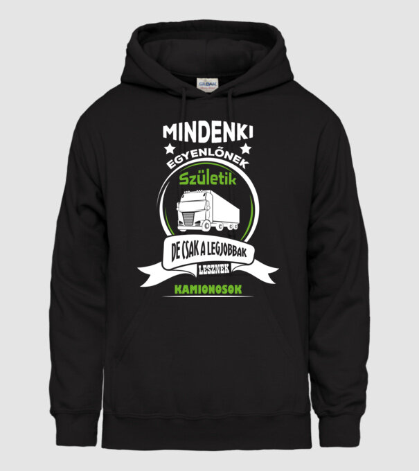 Minden férfi egyenlő - Kamionos - Póló Minta minta fekete pólón