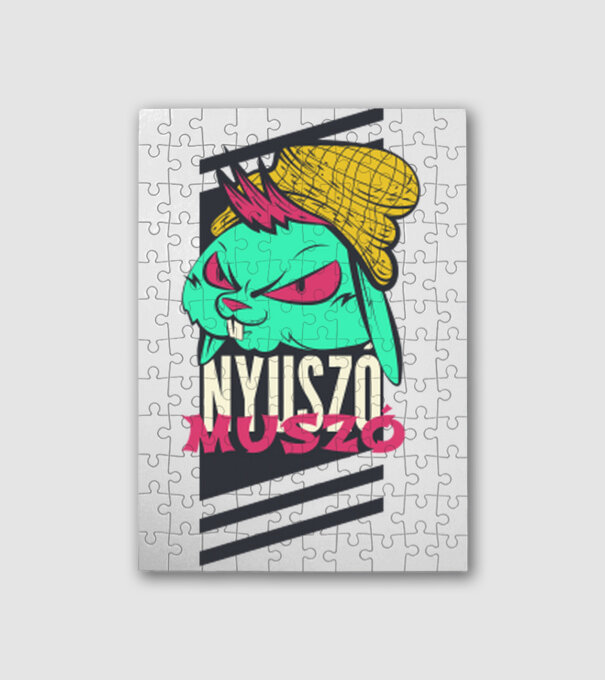 Nyuszó Muszó minta fehér pólón