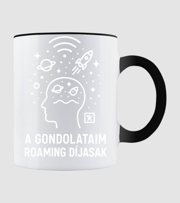 A Gondolataim Roaming Díjasok minta fekete pólón