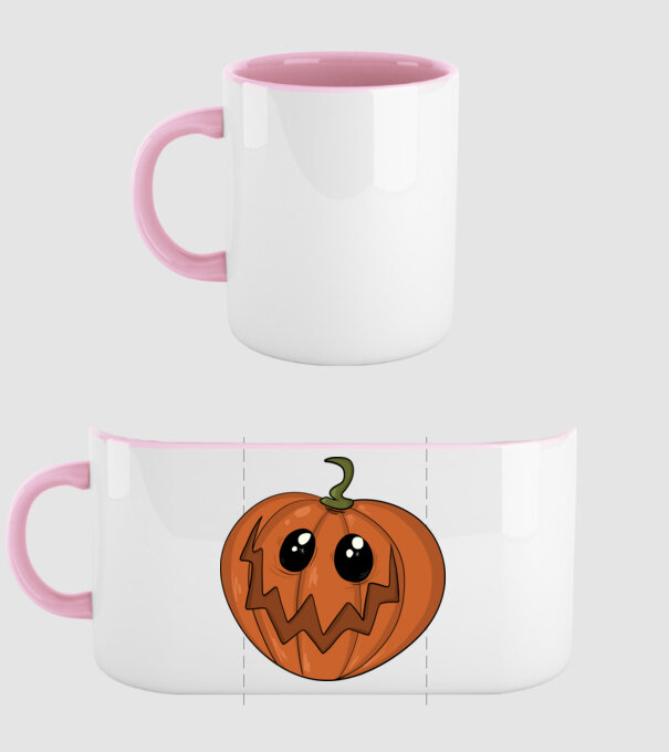 Halloween tök minta világos rózsaszín pólón