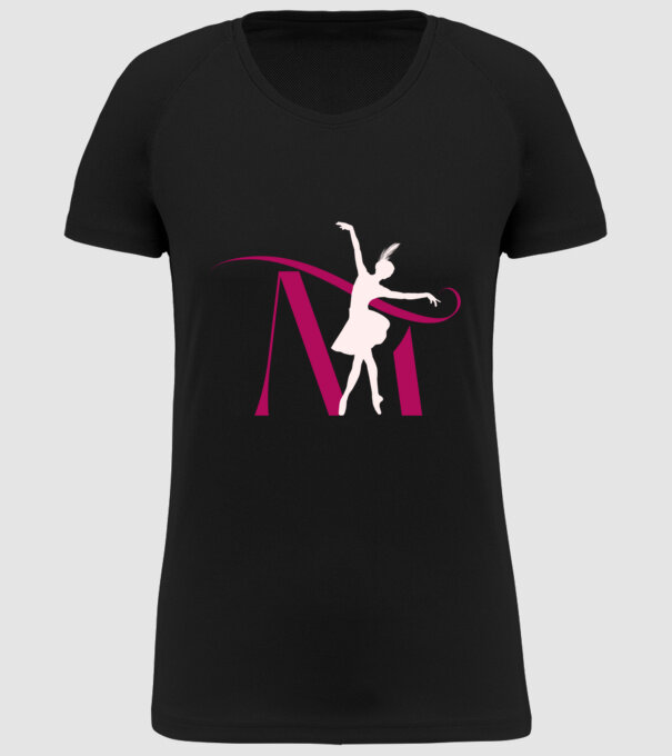 Mademoiselle Tánc és Sport Egyesület Logo minta fekete pólón