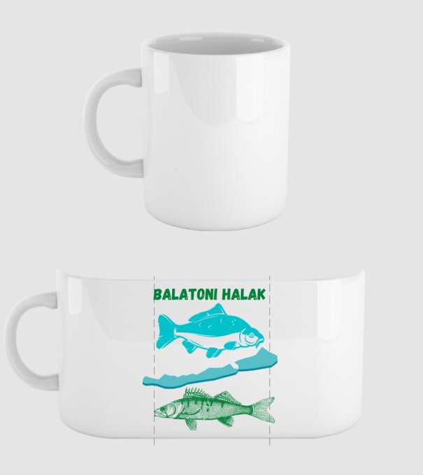 Balatoni halak minta fehér pólón