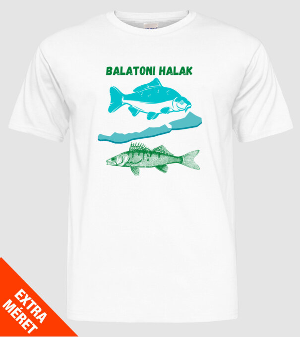 Balatoni halak minta fehér pólón