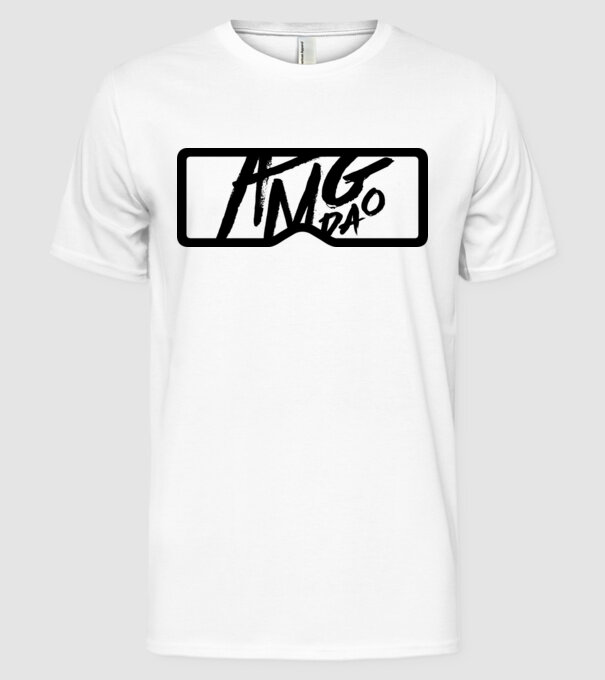AMG DAO fekete (mellkas logo) minta fehér pólón