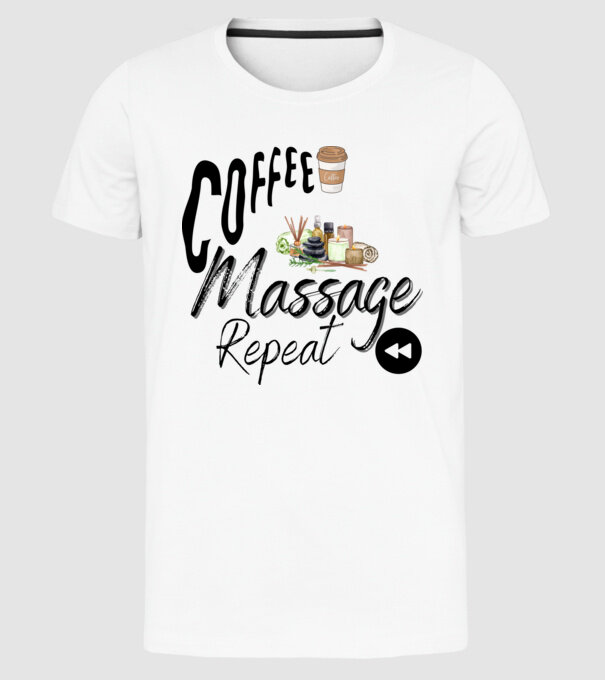 Massage minta fehér pólón