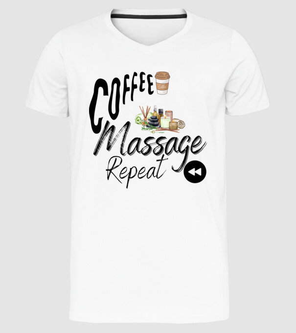 Massage minta fehér pólón