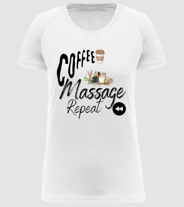 Massage minta fehér pólón
