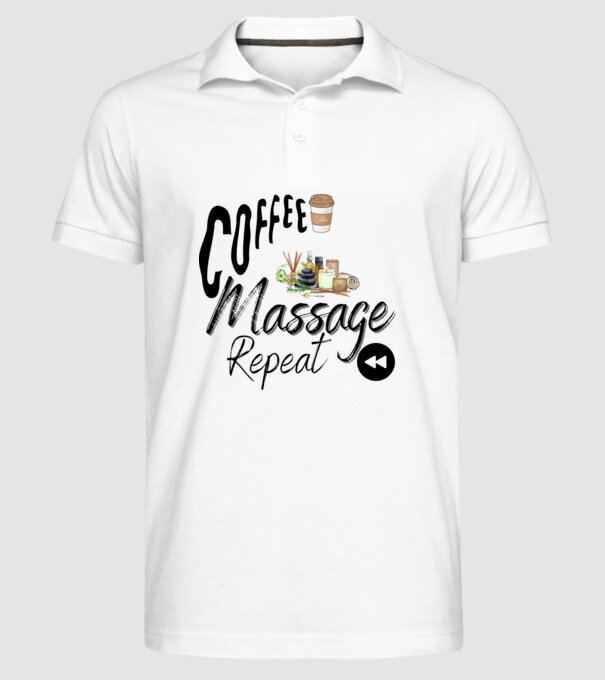 Massage minta fehér pólón