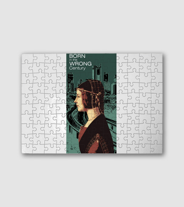 Born in the Wrong Century – Beatrice d’Este és a modern világ kontrasztja | Klasszikus–urban pólóminta minta fehér pólón