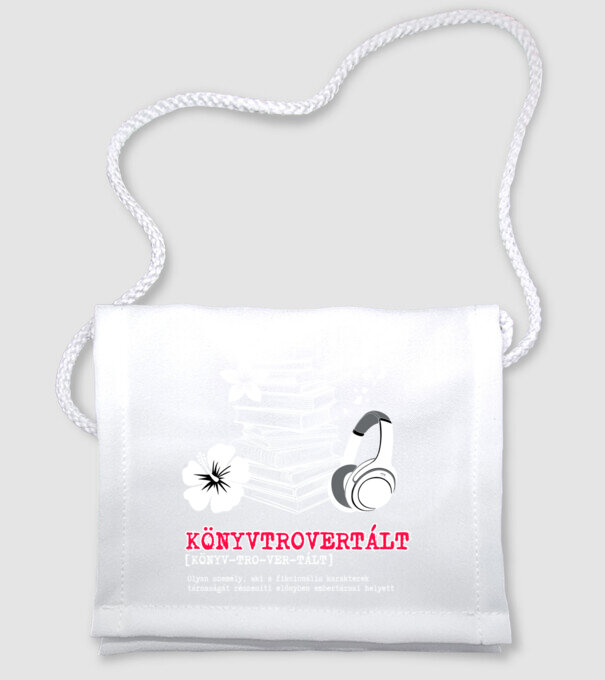 Könyvmoly + Könyvtrovertált - pink-fehér minta fehér pólón