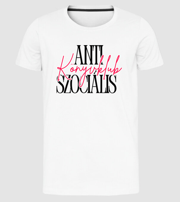 Antiszociális Könyvklub - fekete minta fehér pólón