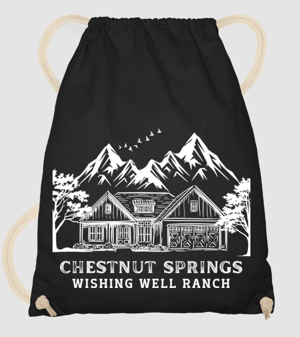 Chestnut Springs - Wishing Well Ranch - fehér minta fekete pólón
