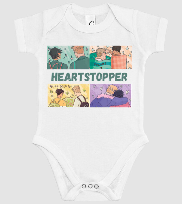 Heartstopper minta fehér pólón
