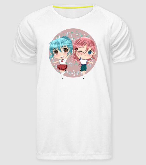 Chibi girls minta fehér pólón