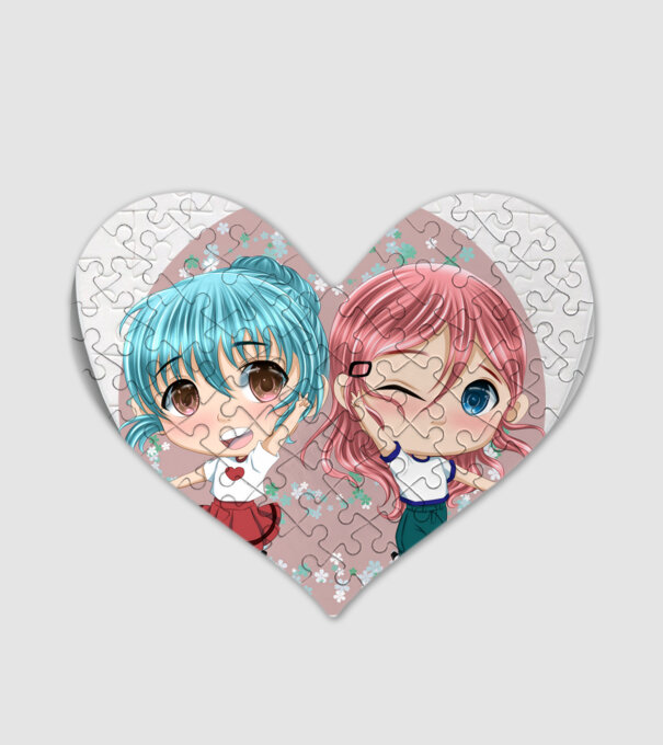 Chibi girls minta fehér pólón