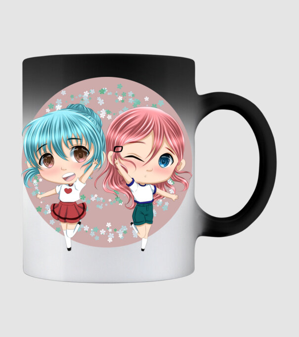 Chibi girls minta fekete pólón