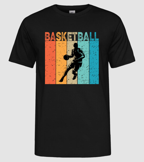 Kosárlabda rajongók minta fekete pólón