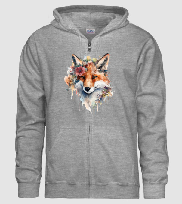Fox floral minta szürke pólón