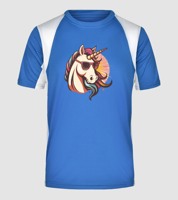 Unicorn Power minta királykék pólón