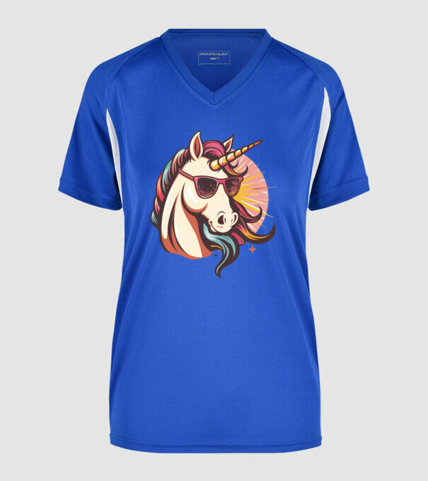 Unicorn Power minta királykék pólón
