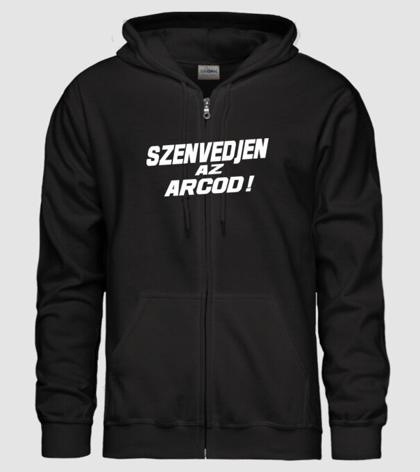 Szenvedjen az Arcod ! minta fekete pólón