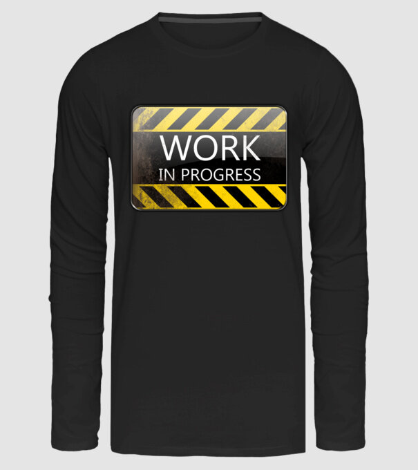 Work in Progress minta fekete pólón
