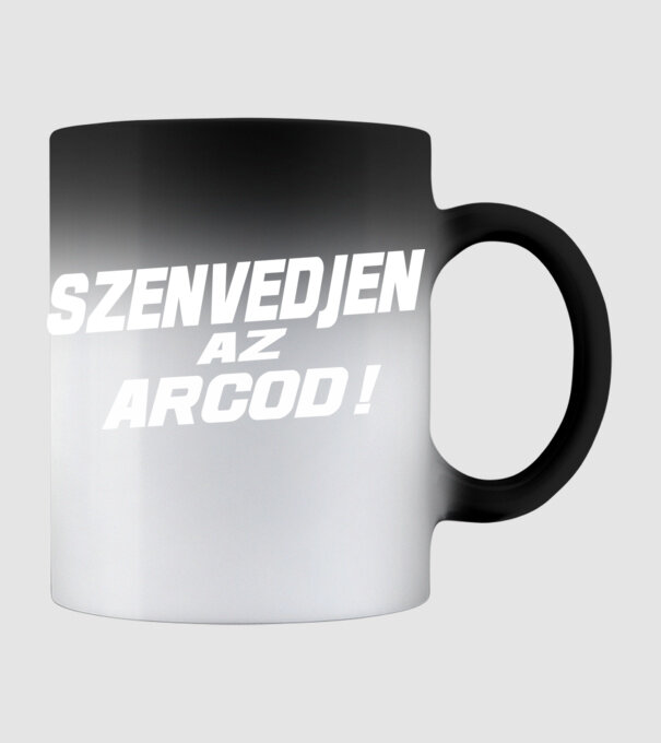 Szenvedjen az Arcod ! minta fekete pólón