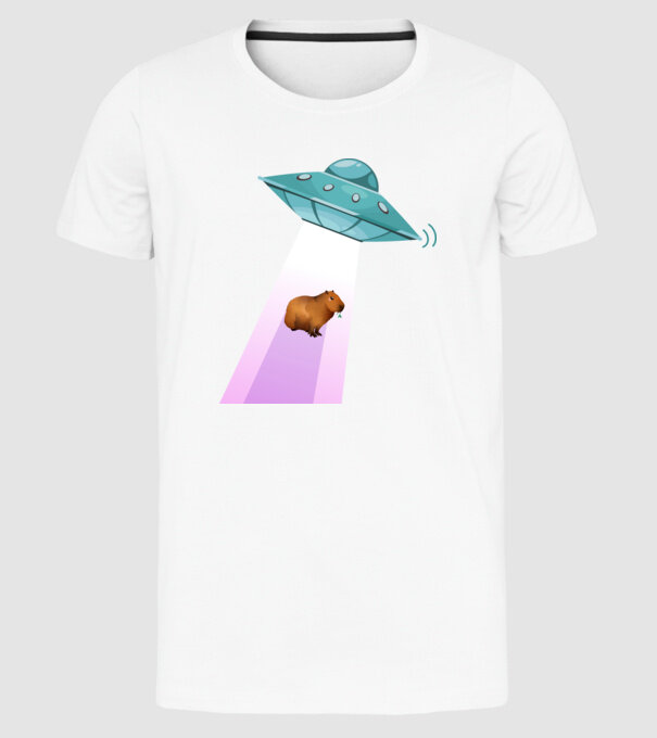 Capybara Ufo minta fehér pólón