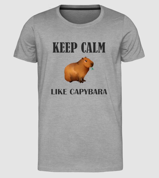 Calm Capybara 2 minta szürke pólón