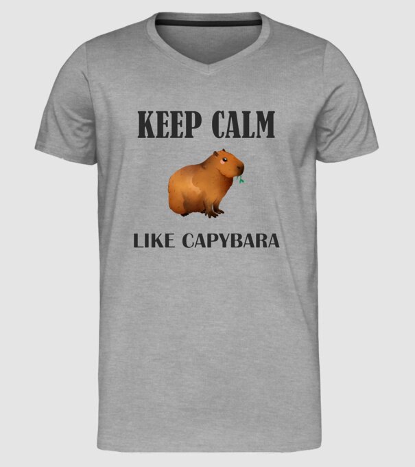 Calm Capybara 2 minta szürke pólón
