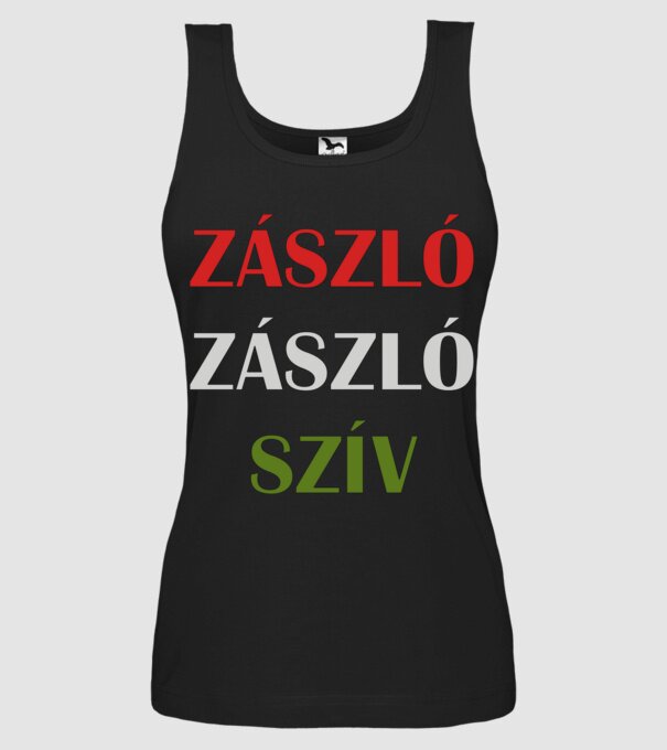 Zászló Zászló Szív minta fekete pólón