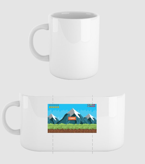 Pixel gamer minta fehér pólón