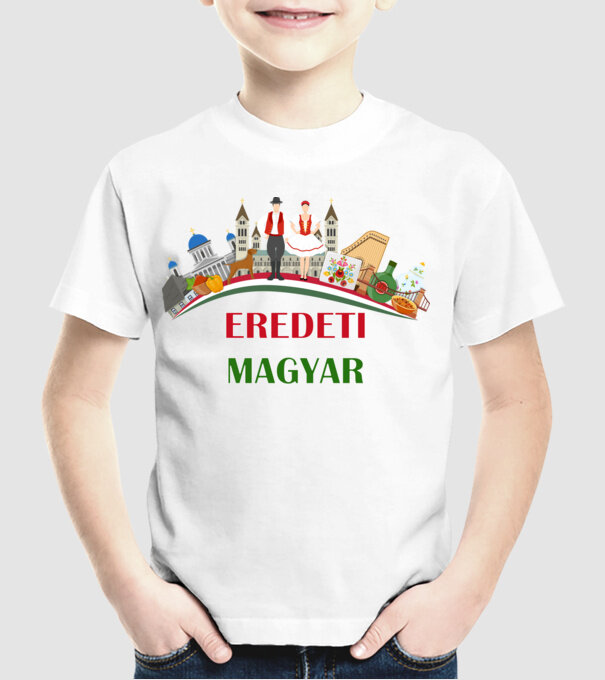 Eredeti Magyar minta fehér pólón