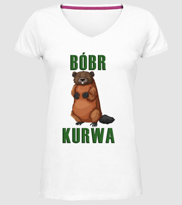 Bóbr Kurwa minta fehér pólón