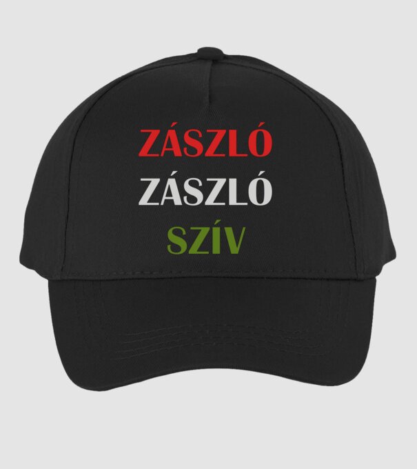 Zászló Zászló Szív minta fekete pólón