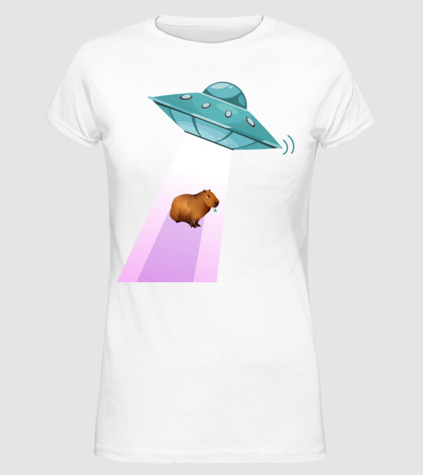 Capybara Ufo minta fehér pólón