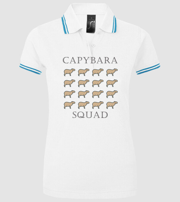 Capybara osztag minta fehér pólón