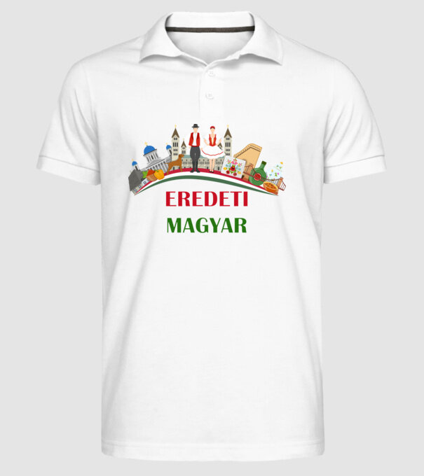 Eredeti Magyar minta fehér pólón