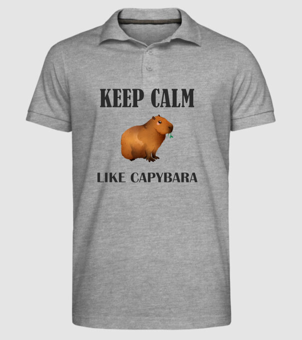 Calm Capybara 2 minta szürke pólón