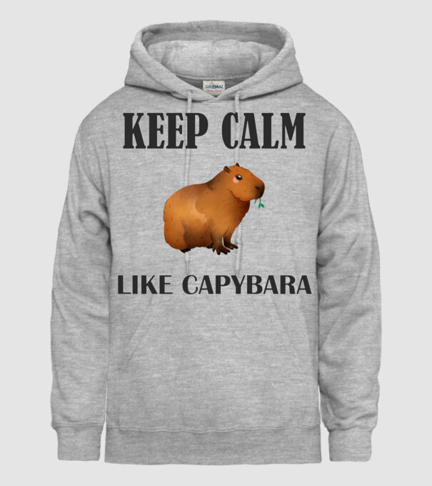 Calm Capybara 2 minta szürke pólón