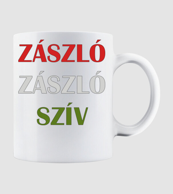Zászló Zászló Szív minta fehér pólón