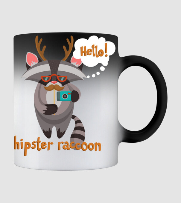Hipster Mosómaci minta fekete pólón
