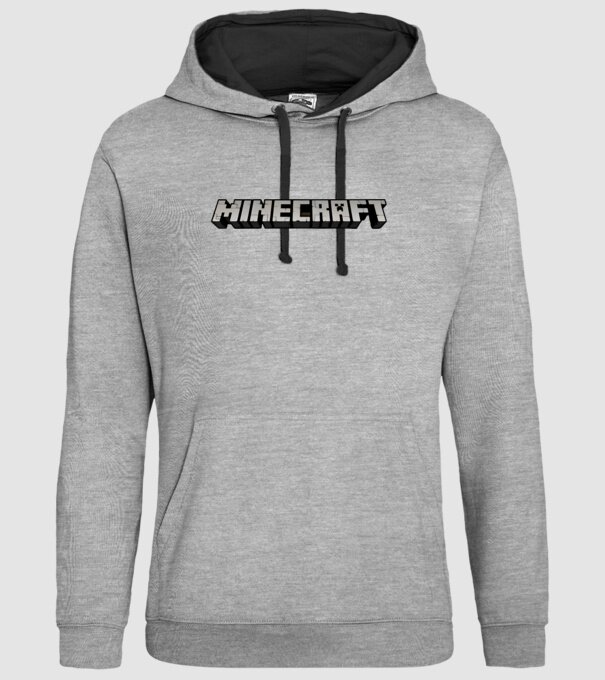 Minecraft logo minta szürke pólón