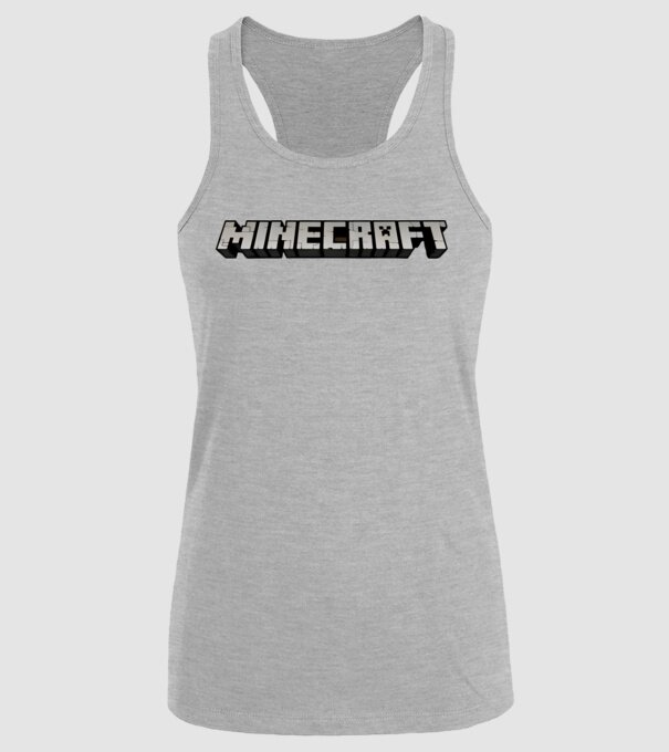 Minecraft logo minta szürke pólón