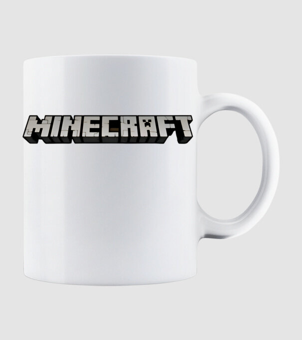 Minecraft logo minta fehér pólón