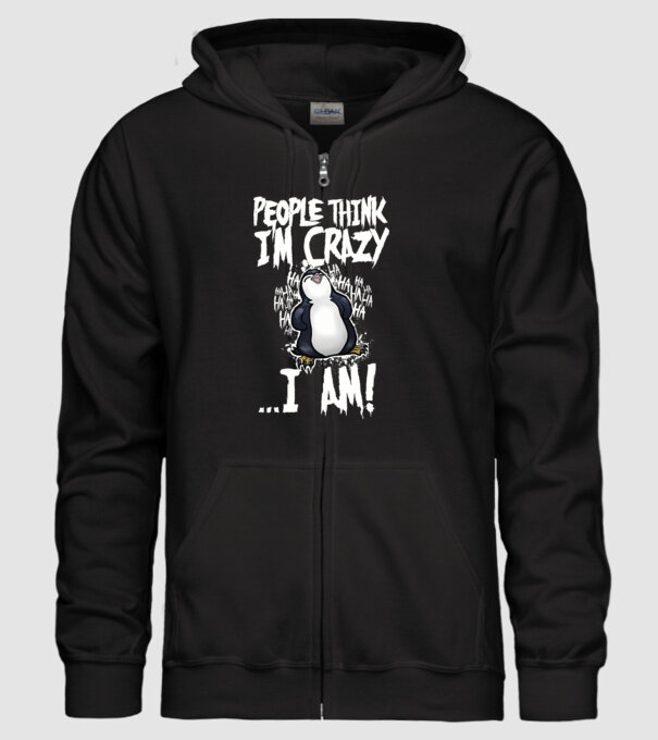 People think I'm crazy... minta fekete pólón