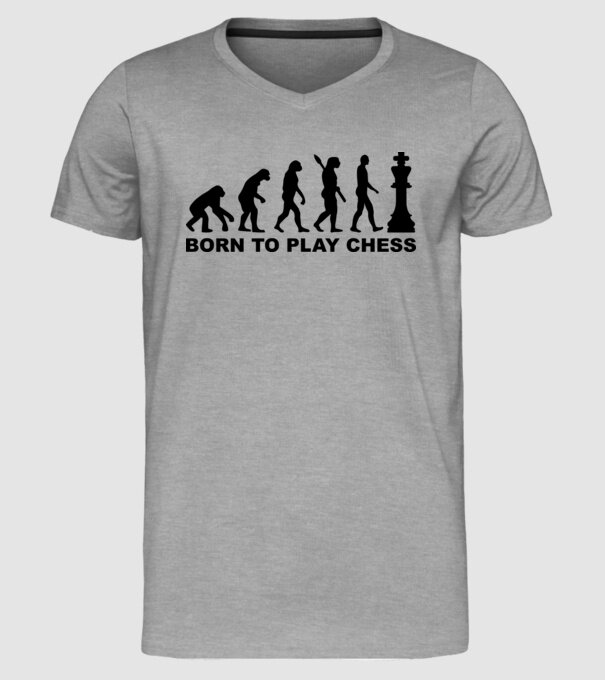 Born to play chess minta szürke pólón