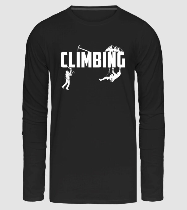 Climbing minta fekete pólón