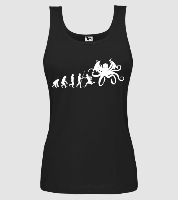 Cthulhu evolution minta fekete pólón